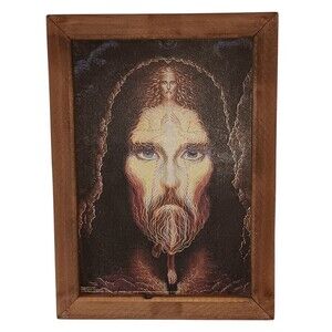 Octavio Ocampo "Resurrection" Vintage 2000 Jesus Art Print Wood Frame 13" x 18"